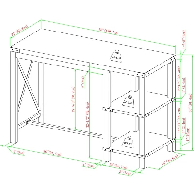 Rustic Farmhouse Metal X Kitchen Island With Shelves - Saracina Home 11 Rustic Farmhouse Metal X Kitchen Island With Shelves - Saracina Home - Image 11