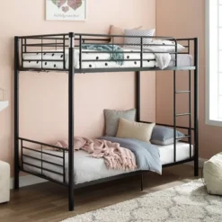 Twin Over Twin Analise Metal Bunk Bed - Saracina Home -Saracina Home GUEST 01b9c11c 350a 4708 b1a7 3e76df472255