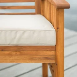 2pk Acacia Wood Patio Chairs With Cushions - Saracina Home -Saracina Home GUEST 01d09d14 4d7c 4a57 92e3 b825012afc48