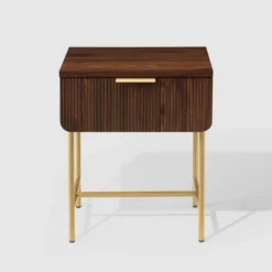 Modern Reeded 1 Drawer Side Table - Saracina Home -Saracina Home GUEST 0450f360 3922 4f26 be06 6b3174d6d3e0