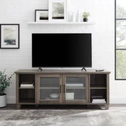 Rustic Transitional 2 Door TV Stand For TVs Up To 65" - Saracina Home 11 Rustic Transitional 2 Door TV Stand For TVs Up To 65" - Saracina Home -Saracina Home GUEST 06584a9e 15d9 4789 931a 701c8d75552c