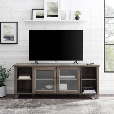 Rustic Transitional 2 Door TV Stand For TVs Up To 65" - Saracina Home 3 Rustic Transitional 2 Door TV Stand For TVs Up To 65" - Saracina Home - Image 3