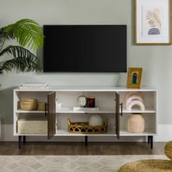 Angelo Modern 2 Door Bookmatch TV Stand For TVs Up To 65" Ash Brown/White - Saracina Home 16 Angelo Modern 2 Door Bookmatch TV Stand For TVs Up To 65" Ash Brown/White - Saracina Home -Saracina Home GUEST 0a4b4f3c 82b4 472c 942b daadcde506da