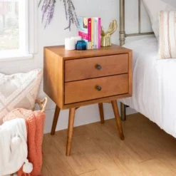 Greenberg 2 Drawer Mid-Century Modern Solid Wood Nightstand - Saracina Home 10 Greenberg 2 Drawer Mid-Century Modern Solid Wood Nightstand - Saracina Home -Saracina Home GUEST 0ab00fce 2d06 4b50 ab37 32e2ce51576f