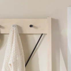 68" Solid Wood X Back Angled Hall Tree White Wash - Saracina Home -Saracina Home GUEST 0f0fd1e1 5cb3 4fd8 b264 12424ce3da85