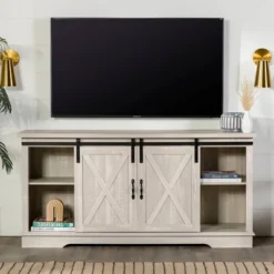 Modern Transitional Sliding Barndoor TV Stand For TVs Up To 65"- Saracina Home 30 Modern Transitional Sliding Barndoor TV Stand For TVs Up To 65"- Saracina Home -Saracina Home GUEST 0fb4c269 34db 4148 b22d a4215d039ada