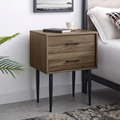 Ora Mid-Century Modern 2 Drawer Nightstand - Saracina Home 5 Ora Mid-Century Modern 2 Drawer Nightstand - Saracina Home - Image 5