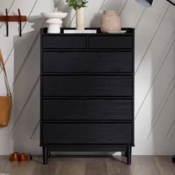 Mid-Century Modern Solid Wood 6 Drawer Vertical Dresser - Saracina Home 22 Mid-Century Modern Solid Wood 6 Drawer Vertical Dresser - Saracina Home -Saracina Home GUEST 115c6088 c4ad 45db bd8e 6472384b3638