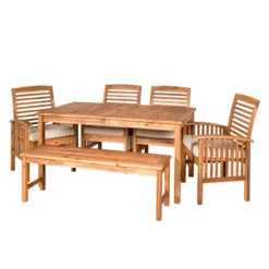 New Release 19 Ravenscroft 6pc Acacia Wood Patio Dining Set - Brown - Saracina Home