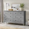 Stiva Classic Mid-Century Modern Horizontal 6 Drawer Dresser - Saracina Home