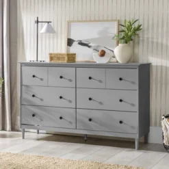 Stiva Classic Mid-Century Modern Horizontal 6 Drawer Dresser - Saracina Home