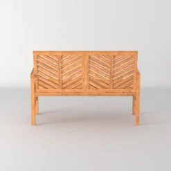 Slatted Chevron Acacia Wood Patio Loveseat – Saracina Home -Saracina Home GUEST 1d339d35 688f 4639 9f62 b78ea6757dcf