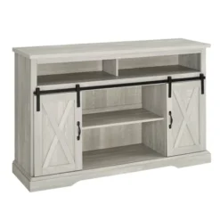 Transitional Sliding Barndoor Highboy TV Stand For TVs Up To 58" - Saracina Home -Saracina Home GUEST 1e7753a0 161a 461f a869 c017e7263cc2