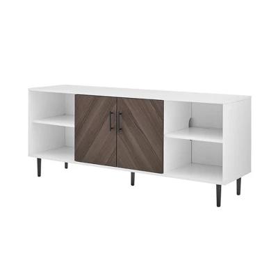 Angelo Modern 2 Door Bookmatch TV Stand For TVs Up To 65" Ash Brown/White - Saracina Home 5 Angelo Modern 2 Door Bookmatch TV Stand For TVs Up To 65" Ash Brown/White - Saracina Home - Image 5