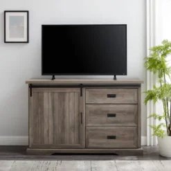 Orson Farmhouse Sliding Grooved Door Sideboard With 3 Drawers Gray Wash - Saracina Home 7 Orson Farmhouse Sliding Grooved Door Sideboard With 3 Drawers Gray Wash - Saracina Home -Saracina Home GUEST 2254278b 7ce9 40e1 a34c fc80cf64615d