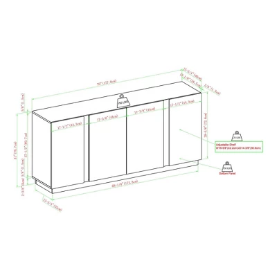 Contemporary Storage With 4 Doors Sideboard - Saracina Home 9 Contemporary Storage With 4 Doors Sideboard - Saracina Home - Image 9