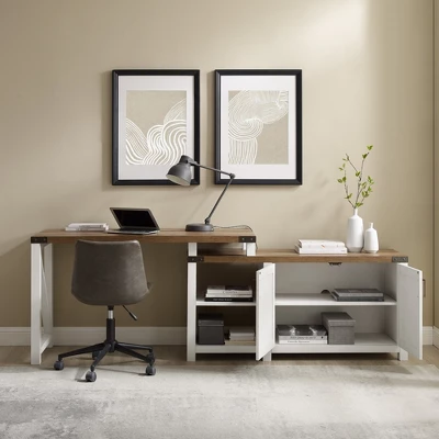 Farmhouse Rustic L Shaped Desk With Storage - Saracina Home 17 Farmhouse Rustic L Shaped Desk With Storage - Saracina Home - Image 17