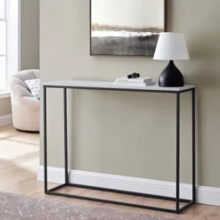 Owen Urban Box Frame Entryway Table Faux Marble White/Black - Saracina Home 6 Owen Urban Box Frame Entryway Table Faux Marble White/Black - Saracina Home -Saracina Home GUEST 2ab1ab21 23d3 4480 bd6c b07fc60c62bc
