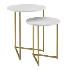 2pc Glam V Leg Nesting Side Tables - Saracina Home -Saracina Home GUEST 2c0b8908 ba78 43e9 b7db 4d8d98faddaa