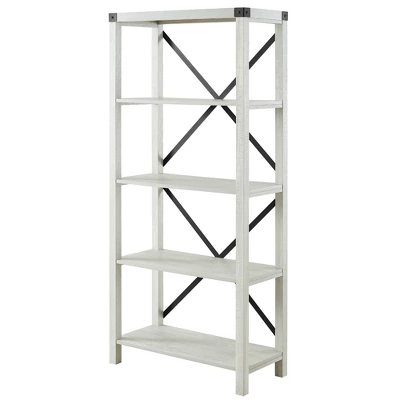 64" Sophie Industrial X Frame Bookshelf - Saracina Home 16 64" Sophie Industrial X Frame Bookshelf - Saracina Home - Image 16