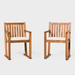 Saracina Home 2pk Acacia Modern Slat-Back Patio Dining Chairs With Cushions 10 Saracina Home 2pk Acacia Modern Slat-Back Patio Dining Chairs With Cushions -Saracina Home GUEST 3041a1ae 58dc 46d8 8b1b 8bafd9417072