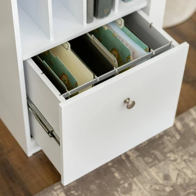 Home Office Deluxe Storage Computer Desk White - Saracina Home 4 Home Office Deluxe Storage Computer Desk White - Saracina Home - Image 4