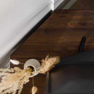 Contemporary Corner TV Stand For TVs Up To 55" Dark Walnut - Saracina Home 7 Contemporary Corner TV Stand For TVs Up To 55" Dark Walnut - Saracina Home - Image 7