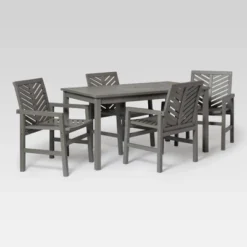 5pc Slatted Chevron Acacia Wood Patio Dining Set - Saracina Home 31 5pc Slatted Chevron Acacia Wood Patio Dining Set - Saracina Home -Saracina Home GUEST 3532f1a3 85f3 42b2 b36d 7fefcb3640cd