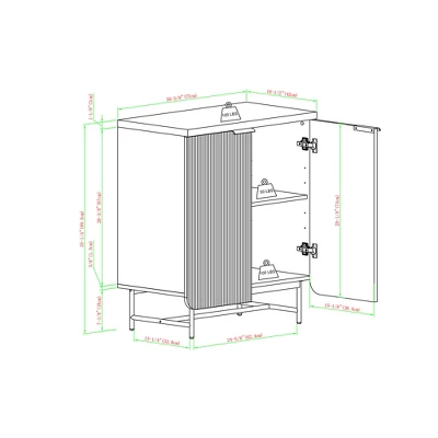 Modern 2 Door Reeded Accent Cabinet - Saracina Home 9 Modern 2 Door Reeded Accent Cabinet - Saracina Home - Image 9