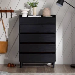 Mid-Century Modern Solid Wood 6 Drawer Vertical Dresser - Saracina Home 25 Mid-Century Modern Solid Wood 6 Drawer Vertical Dresser - Saracina Home -Saracina Home GUEST 364a7e44 403a 4a9d a40c 5d3b328ffdcf