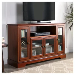 Glass Door Traditional Highboy TV Stand For TVs Up To 58" - Saracina Home -Saracina Home GUEST 3668ff5d 6e0d 4d30 9187 ebf028ce0835