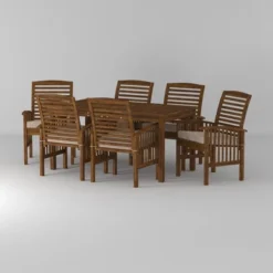 Ravenscroft 7pc Acacia Wood Patio Dining Set - Saracina Home -Saracina Home GUEST 37a68775 38a8 4581 af2e 983413fc1c5a