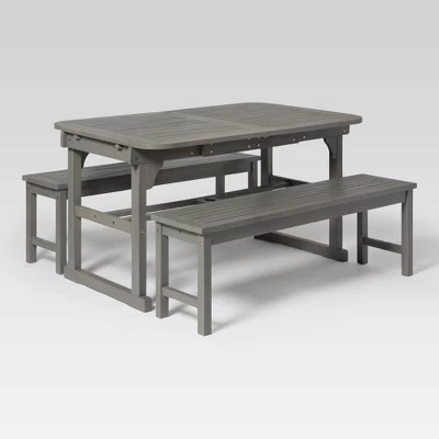 Ravenscroft 3pc Modern Boho Acacia Wood Slat Top Outdoor Dining Set - Saracina Home 9 Ravenscroft 3pc Modern Boho Acacia Wood Slat Top Outdoor Dining Set - Saracina Home - Image 9