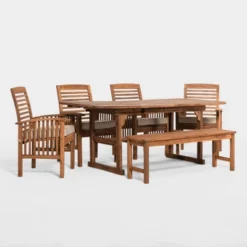 Ravenscroft 6pc Acacia Wood Patio Dining Set With Cushions - Saracina Home 10 Ravenscroft 6pc Acacia Wood Patio Dining Set With Cushions - Saracina Home -Saracina Home GUEST 3becc04d 78d6 4593 acae d24ff29e746c
