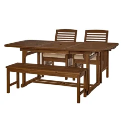 New Release 11 Ravenscroft 4pc Extendable Acacia Wood Outdoor Dining Set - Saracina Home
