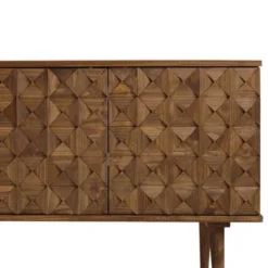 58" Modern Boho Solid Pine Wood Closed Storage Sideboard Brown - Saracina Home -Saracina Home GUEST 3f5ad738 07e1 44ad b9a8 8a784a6a558f