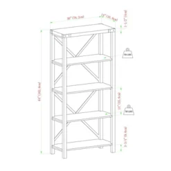 64" Sophie Industrial X Frame Bookshelf - Saracina Home 27 64" Sophie Industrial X Frame Bookshelf - Saracina Home -Saracina Home GUEST 4056ef5b a1ba 4723 8b3f 27d330c71048