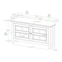 Modern 2 Glass Door Corner TV Stand For TVs Up To 48" - Saracina Home 13 Modern 2 Glass Door Corner TV Stand For TVs Up To 48" - Saracina Home -Saracina Home GUEST 42919296 abf4 42ae ae74 3192155a42e4