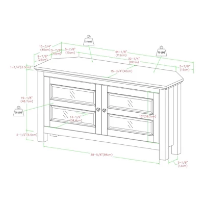 Modern 2 Glass Door Corner TV Stand For TVs Up To 48" - Saracina Home 6 Modern 2 Glass Door Corner TV Stand For TVs Up To 48" - Saracina Home - Image 6