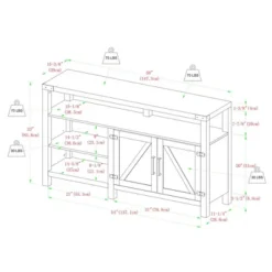 2 Door Farmhouse Highboy TV Stand For TVs Up To 65" Gray Wash - Saracina Home -Saracina Home GUEST 4309783e 224a 484b ab00 a5bad286ba8e