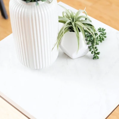 Owen Urban Open Box Frame Side Table Faux White Marble - Saracina Home 5 Owen Urban Open Box Frame Side Table Faux White Marble - Saracina Home - Image 5