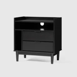 Mid-Century Modern Solid Wood 2 Drawer Nightstand - Saracina Home -Saracina Home GUEST 471de06c aa0a 4e0d 974b 9de0af040ec7