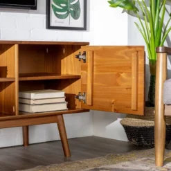 Solid Wood Mid-Century Modern TV Stand For TVs Up To 65" - Saracina Home -Saracina Home GUEST 4814f0a0 557a 4091 bf29 8479abd8c5d7