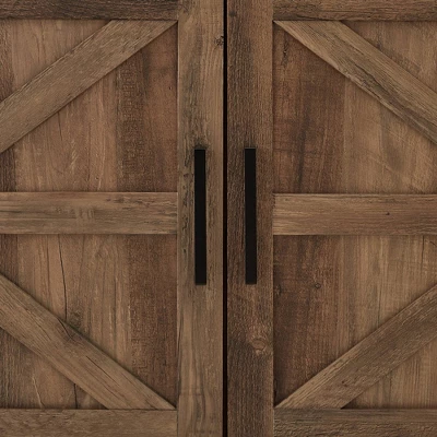 Atticus Modern Farmhouse 2 Door Corner TV Stand For TVs Up To 55" Rustic Oak - Saracina Home 3 Atticus Modern Farmhouse 2 Door Corner TV Stand For TVs Up To 55" Rustic Oak - Saracina Home - Image 3