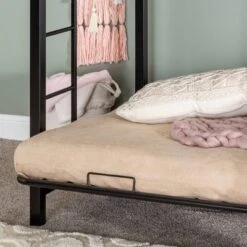 Twin Over Futon Analise Metal Bunk Bed Black - Saracina Home -Saracina Home GUEST 4db845de 3eb4 4634 9541 19c0829da1dc