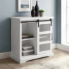Tertia Transitional Accent Cabinet With Sliding Glass Door Solid White - Saracina Home