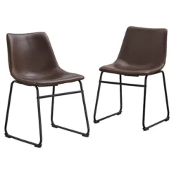 Set Of 2 Laslo Modern Upholstered Faux Leather Dining Chairs - Saracina Home 21 Set Of 2 Laslo Modern Upholstered Faux Leather Dining Chairs - Saracina Home -Saracina Home GUEST 4df149f4 10cd 43f6 ae87 21d2762646ef