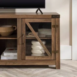 Clarabelle Transitional Glass Barn Door TV Stand For TVs Up To 65" - Saracina Home 26 Clarabelle Transitional Glass Barn Door TV Stand For TVs Up To 65" - Saracina Home -Saracina Home GUEST 4fbc4549 f993 4f5d 8eae 30310081382f