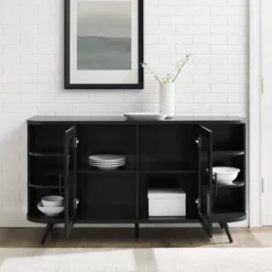 Mid-Century Modern Glass Double Door Curved Sideboard - Saracina Home 11 Mid-Century Modern Glass Double Door Curved Sideboard - Saracina Home -Saracina Home GUEST 4fda4073 3ab4 4dc1 9d2b 29da563a6ed9