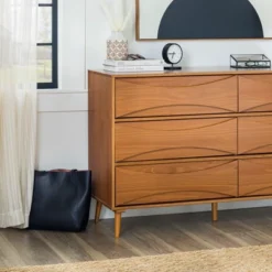 Mid-Century Modern Contoured 6 Drawer Dresser - Saracina Home -Saracina Home GUEST 502a0f6b a828 4a2b ae1f 4f7873dba996